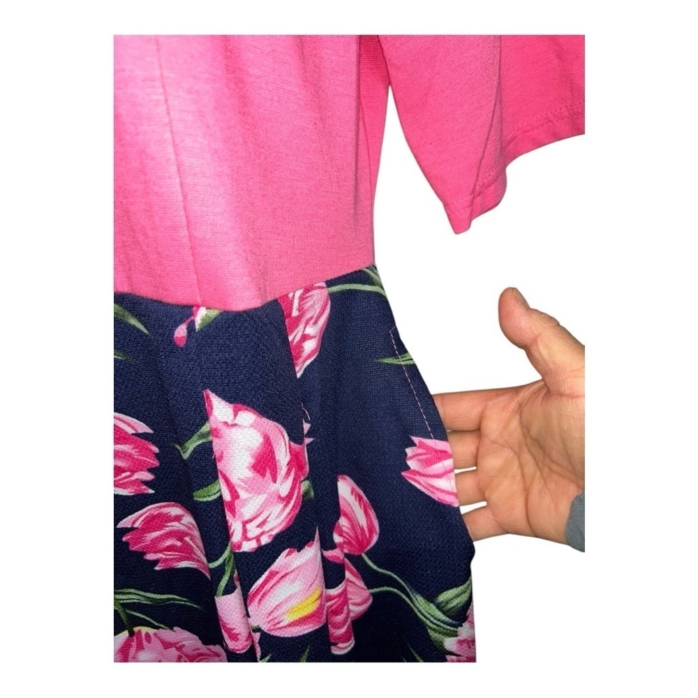oxiuly Summer Dresses for Women Floral A-Line Skirt Pink and Black XL like new! - Picture 10 of 13